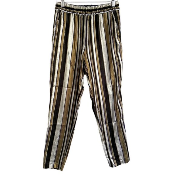 Nikki Chasin Striped Short Sleeve Silk Pant Suit - Small - Picture 12 of 16